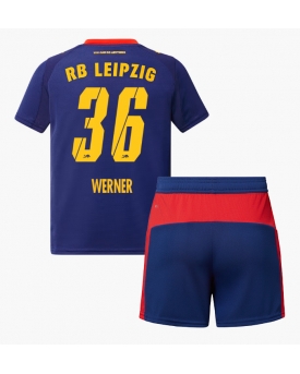 Billige Fotballdrakt RB Leipzig Timo Werner #36 Replika Bortedraktsett Barn 2025-26 Kortermet (med bukser)